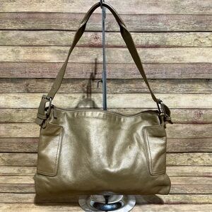 Hobo Gold Leather Shoulder Bag